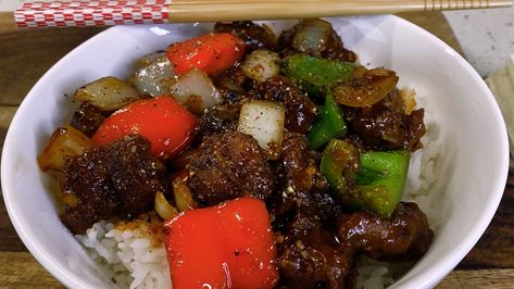 Pf Changs Pepper Steak Recipe, Pepper Sauce For Steak, American Chinese Food, Pepper Steak Recipe, Mongolian Beef Recipes, Pf Changs, Bay Area California, Pepper Steak, Low Sodium Soy Sauce