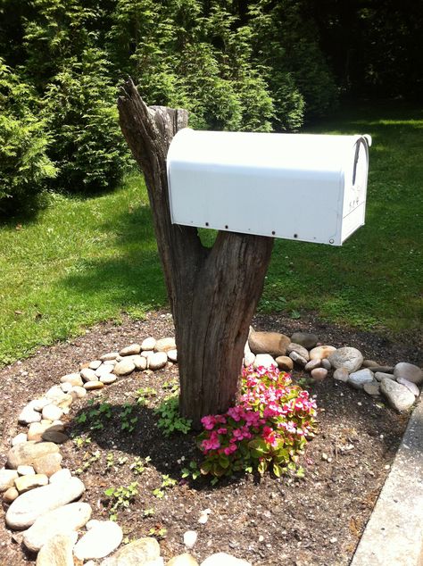 St. James l.I.-sven vik Rustic Mailboxes, Mailbox Stand, Mailbox Makeover, Mailbox Landscaping, Camp House, Unique Mailboxes, Diy Mailbox, Mailbox Design, Mailbox Post