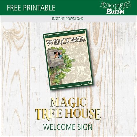 Magic Treehouse Birthday Party, Magic Tree House Birthday Party, Magic Tree House Activities, Welcome Sign Birthday, Magic Tree House Books, Magic Tree House, End Of Year Party, Popular Book Series, Kid Life