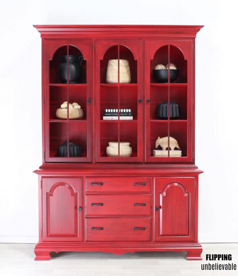 Red Hutch, Red Painted Furniture, General Finishes, Go Red, Pitch Black, Live Now, Holiday Red, Ethan Allen, Kitchen Paint