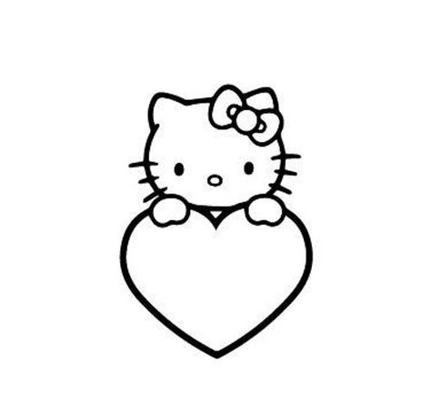 Valentine Cat, 헬로키티 배경화면, Hello Kitty Colouring Pages, Hello Kitty Tattoos, Cute Tats, Pillow Projects, Hello Kitty Coloring, Kitty Drawing, Hello Kit