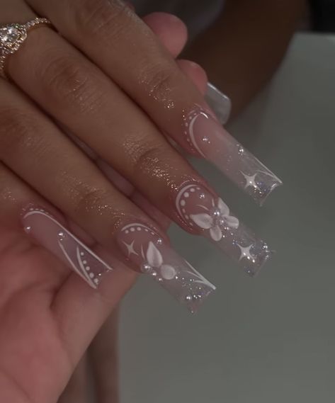 Wedding Nails For Bride Acrylic Coffin, Pageant Nails, Nails Hacks, Practice Nails, Grad Nails, Princess Nails, Quinceanera Nails, Quartz Nails, Acrylic Nails Nude