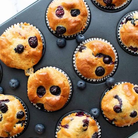 These fluffy blueberry protein muffins are easy to make, taste fantastic and are the perfect high protein dessert, treat or breakfast. Blueberry Muffins High Protein, Quest Protein Powder Muffins, Breakfast Recipes With Protein Powder, Healthy Muffins With Protein Powder, Drinks To Make With Vanilla Protein Powder, Blueberry Protein Bread, Muffins With Vanilla Protein Powder, Baking With Vanilla Protein Powder, Muffins Made With Protein Powder