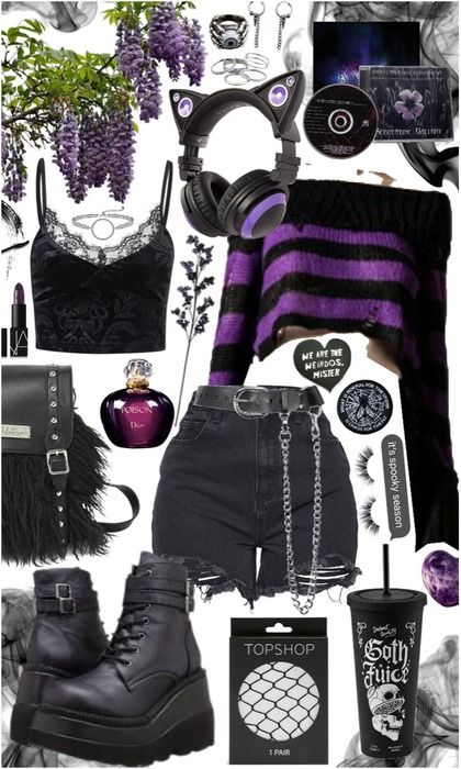 Villain Outfit Ideas, Spooky Outfits Aesthetic, Gothic Aesthetic Outfit, Billionaire Homes, Wwe Outfits, Pastel Goth Fashion, Alt Outfits, Punk Outfits, Grunge Goth