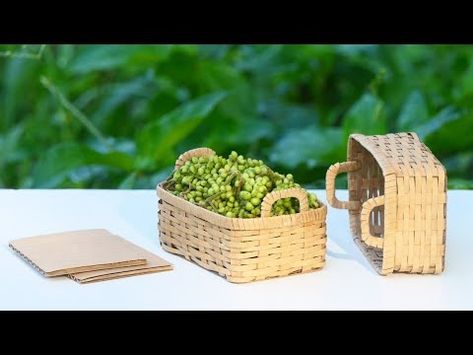 Realistic Mini Long Wicker Basket From Cardboard / DIY Handmade Cardboard Craft / Best Display Ideas - YouTube Diy Basket From Cardboard, Cardboard Diy, Cardboard Craft, Fall Fest, Diy Basket, Market Baskets, Wicker Basket, Creative Skills, Cardboard Crafts