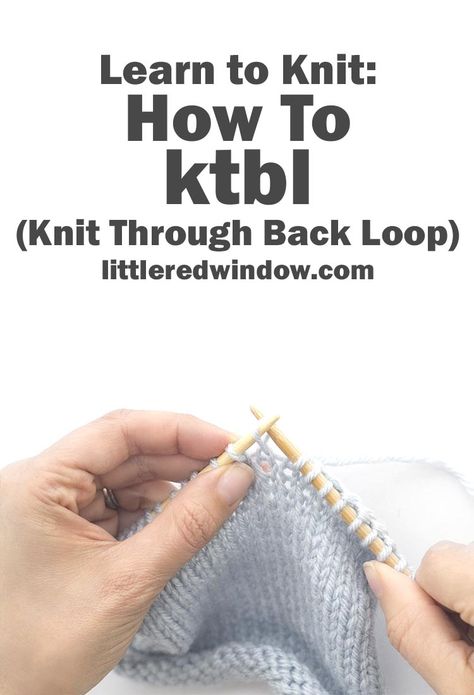 Learn how to create a twisted stitch with a ktbl (knit through back loop) in this super easy step by step photo & video knitting tutorial! Ktbl Knit, Unique Knitting Patterns, Knitting Terms, Knitting Videos Tutorials, Knitting Hacks, Kids Knitting Patterns, Learn To Knit, Knitting Help, Baby Hat Knitting Pattern