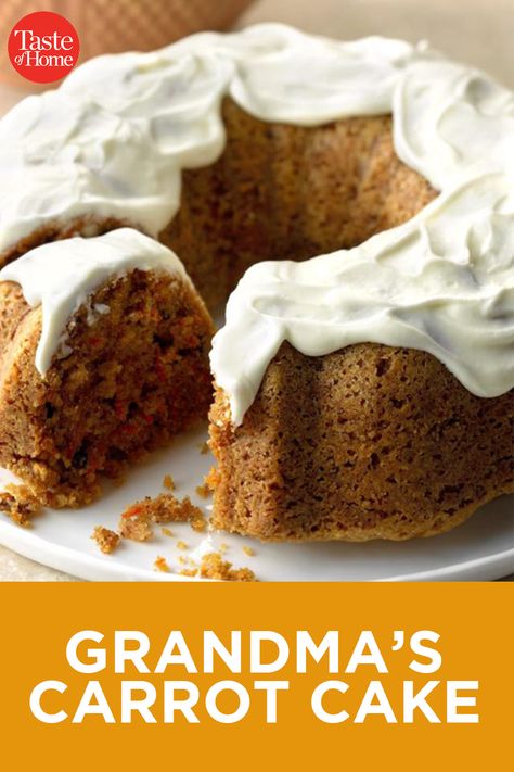 Carrot Bundt Cake, Potluck Desserts, Big Country, Carrot Cake Recipe, Bundt Cakes Recipes, Best Dessert, Pumpkin Cake, Cake Frosting, Savoury Cake