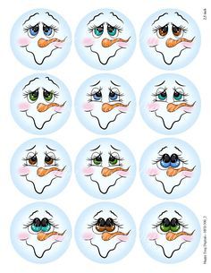 Snowmen Art, Printable Snowman Faces, Snowmen Faces, Crafts 2024, Scrap Books, Diy Rock Art, Art Faces, Resin Pendants, Fun Ornaments