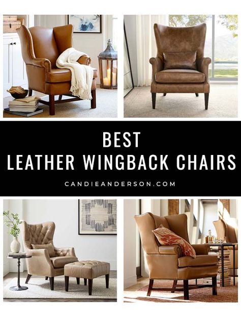 Modern Wingback Chair, Leather Occasional Chair, Leather Wing Chair, Leather Wingback Chair, Wingback Accent Chair, Tufted Furniture, Chair Drawing, Brown Leather Armchair, Wingback Chairs