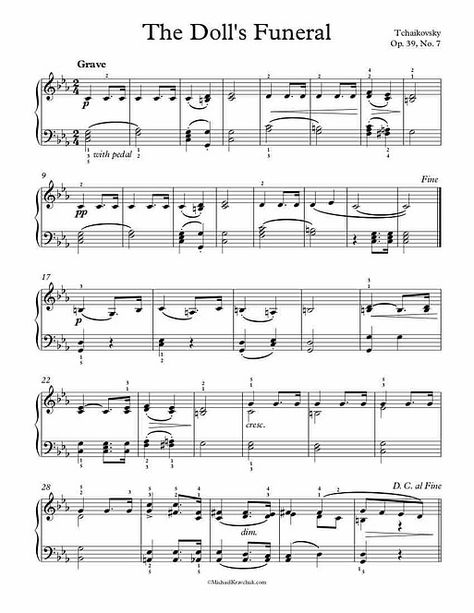 The Doll’s Funeral Op. 39, No. 7 Free Piano Sheet Music, Free Piano, Art Appreciation, Piano Sheet, Personal Website, Free Sheet Music, The Doll, Piano Music, Piano Sheet Music