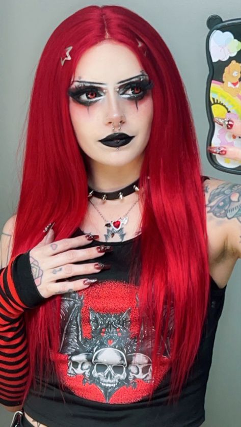 #makeup #emo 2020 Emo Makeup, Makeup Emo, Scene Makeup, Emo Makeup, Clown Makeup, Emo Scene, Cute Everyday Outfits, Full Face, Gorgeous Hair