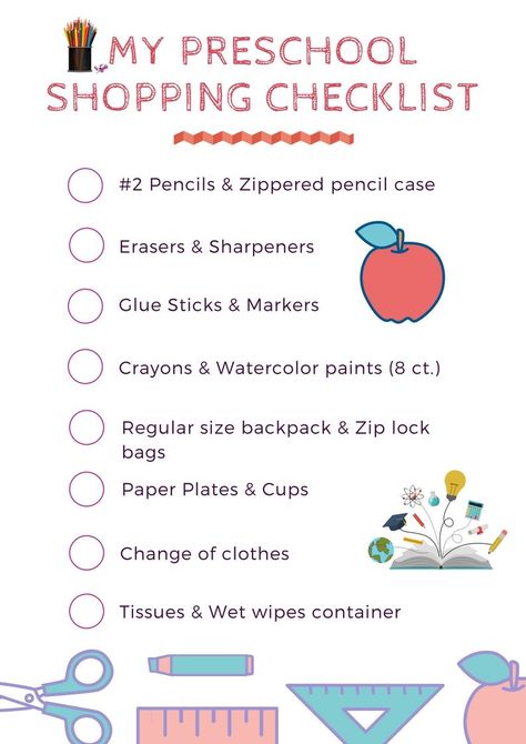 Supply List Template, Teacher Supplies List, Preschool Supply List, Preschool Rules, Preschool Teacher Outfits, Preschool Supplies, Back To School List, 2024 Printable, Shopping Checklist