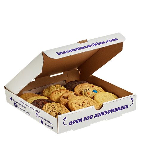 Food Delivery Packaging, Insomnia Cookies, Bakery Packaging Design, Popcorn Stand, Bake Sale Packaging, Cookie Factory, Sample Menu, Cafe Branding, Cookie Business