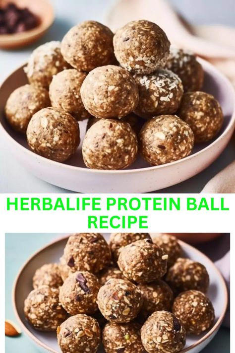 Herbalife Protein Ball Recipe Herbalife Peanut Butter Balls, Herbalife Protein Balls Recipes, Herbalife Protein Balls, Herbalife Protein Powder, Herbalife Snacks, Protein Balls Healthy, Herbalife Protein, Protein Balls Recipes, Healthy Protein Meals