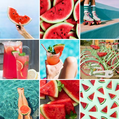 Food Moodboard Aesthetic, Watermelon Moodboard, Lemon Mood Board, Fruit Mood Board, Moodboard Food Mood Boards, Summer Moodboard Aesthetic, Strawberry Moodboard Aesthetic, Watermelon Summer Aesthetic, Bright Fruit Aesthetic