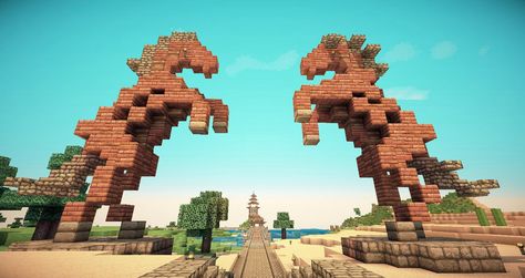 One of the Coolest thing in minecraft Villa Minecraft, Minecraft Horse, Construction Minecraft, Minecraft Kingdom, Minecraft Statues, Minecraft Decoration, Minecraft Village, Story Wallpaper, Minecraft Structures