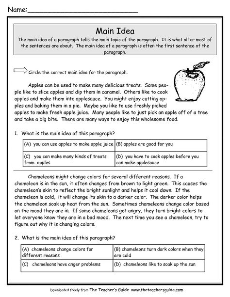 Main Idea Worksheets from The Teacher's ... Main Idea Third Grade, Main Idea Kindergarten, Summarizing Worksheet, Main Idea Lessons, Main Idea Activities, Reading Main Idea, Number Sense Worksheets, Third Grade Worksheets, Teaching Main Idea