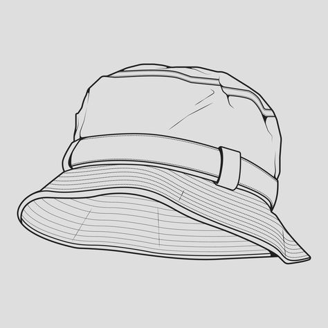 Hat Outline, Yg Rapper, Accessories Design Sketch, Cap Drawing, Medical Fashion, Apparel Design Inspiration, Graphic Design Portfolio Inspiration, Flat Drawings, Hat Vector