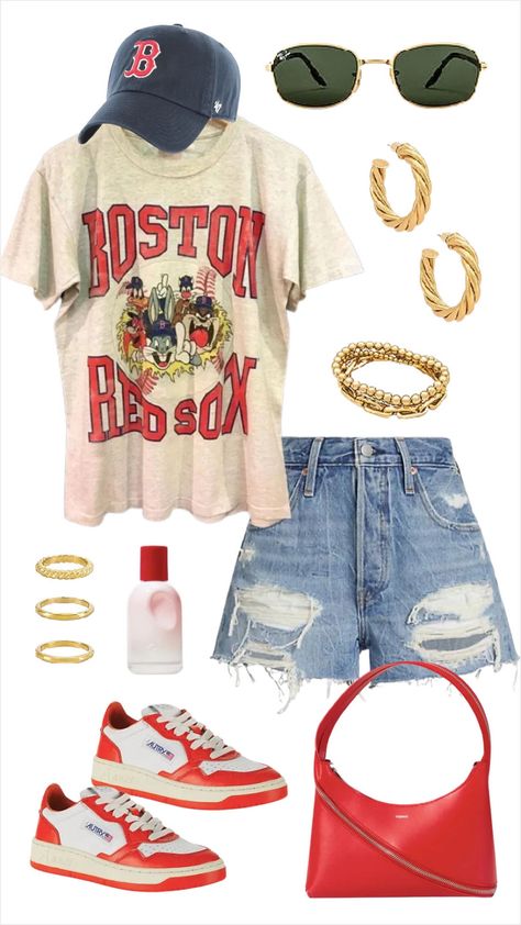 Shop Vintage MLB Boston Red Sox Looney … and other curated products on LTK, the easiest way to shop everything from your favorite creators. Cute Red Sox Game Outfits, Redsox Boston Outfit, Red Sox Outfit Women, Cincinnati Reds Outfit Woman, Red Sox Game Outfit Women, Boston Red Sox Outfit Woman, Mlb Outfits Woman, Mlb Game Outfit Woman, Red Outfits Summer