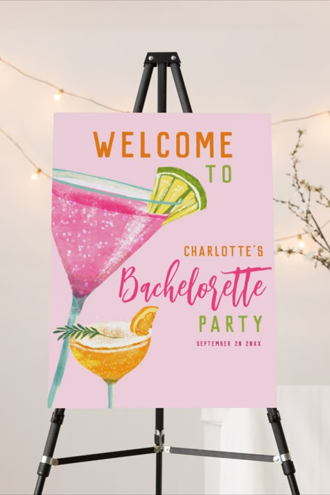 Welcome To Bachelorette Party Sign, Margarita Veil Bachelorette Party, Margarita Hens Party, Bachelorette Party Themes Margarita, Bachelorette Sign Ideas, Bachelorette Welcome Sign, Margarita Veil Bachelorette, Margs Bachelorette Theme, Margarita And Matrimony Bachelorette