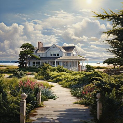 House In The Hamptons Aesthetic, Vintage Hamptons Aesthetic, Hamptons Victorian House, Hamptons Beach House Exterior, Small Hamptons House, Hampton Lifestyle, Hamptons House Aesthetic, The Hamptons Aesthetic Rich, Coastal Neighborhood