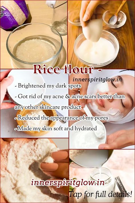 Achieve clear, glowing skin with these 5 proven rice flour face mask recipes. Natural, effective, and easy to make, rice flour helps brighten and smooth your complexion for a refreshed look! #riceflourfacemask #riceflour #naturalskincare #facemaskrecipes #glowingskin #skincarehacks #smoothskin #naturalskincare #riceflourbenefits #innerspiritglow Rice Flour Face Mask, Flour Face Mask, Make Rice Flour, Mask Recipes, Clear Glowing Skin, Face Mask Recipe, Clearer Skin, Rice Flour, Smooth Skin