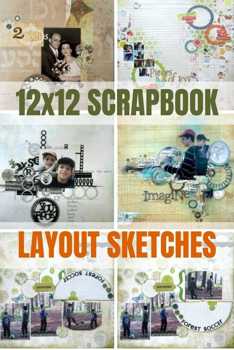 12 X 12 Scrapbook Layouts Sketches, Page Scrapbooking Inspiration, Simple Scrapbooking Layouts, Scrapbook Layouts Ideas, Scrapbook Multiple Photos, Scrapbook Supplies Organization, Scrapbook Layout Ideas, Photobook Ideas, Scrapbooking Tips