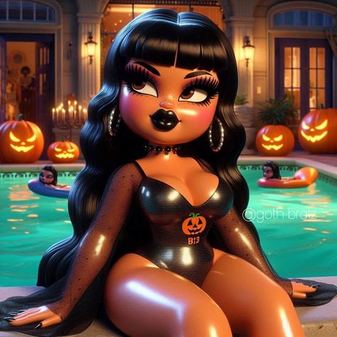 SUMMERWEEN 🎃🫶🏻🖤🔥 #bratz #explorepage Bratz Black, Black Bratz, On Instagram, Quick Saves, Black, Instagram