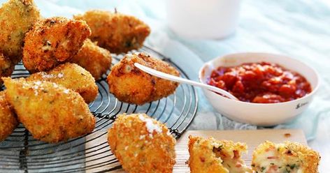 Ham and cheese croquettes | Australian Women's Weekly Food Combination Fried Rice, Cheese Croquettes, How To Make Ham, Traditional Christmas Food, Croquettes Recipe, Canning Crushed Tomatoes, Hearty Snacks, Easy Ham, Christmas Ham