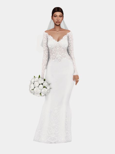 Amelie Sims 4 Wedding Dress, Espadrilles Outfit, Sims Fashion, Veil Dress, Wedding Lookbook, Wedding Dress With Veil, Sims House Design, Cc The Sims 4, Summer Lookbook