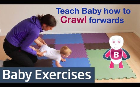 teach baby to crawl with baby exercises Teach Baby To Crawl, Help Baby Crawl, Baby Exercises, Baby Workout, Baby Activities, Crawling Baby, Baby Sleep Problems, Cool Baby, 6 Month Baby