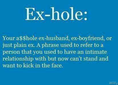 Ex-hole Ex Husband Quotes, Ex Boyfriend Quotes, Sarcastic Words, The Last Man On Earth, Ex Quotes, Divorce Humor, Husband Quotes, Boyfriend Quotes, Ecards Funny