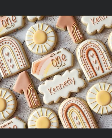 Sun Birthday Cookies, Trip Around The Sun Cookies, First Birthday Party Food Ideas, Boho First Birthday Party, First Birthday Party Food, Sun Cookies, Boho First Birthday, Birthday Party Food Ideas, Sun Birthday