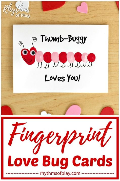 Thumbprint Heart, Toddler Valentine Crafts, Quotes Valentines Day, Message Ideas, February Crafts, Easy Valentine Crafts, Bug Crafts, Valentine's Day Crafts For Kids, Toddler Arts And Crafts