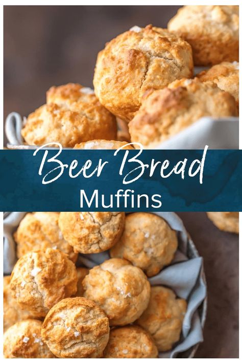 Beer Bread Muffins, Bisquick Muffins, Beer Biscuits, Oven Baked Bread, Beer Can Cakes, Beer Bread Easy, Cheesy Pull Apart Bread, Easy Bread Recipe, Muffins Blueberry