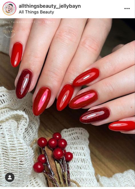 Sheek, Shiny, Glossy Reds ♥️ Nail Tech, Nails, Red, On Instagram, Beauty, Instagram