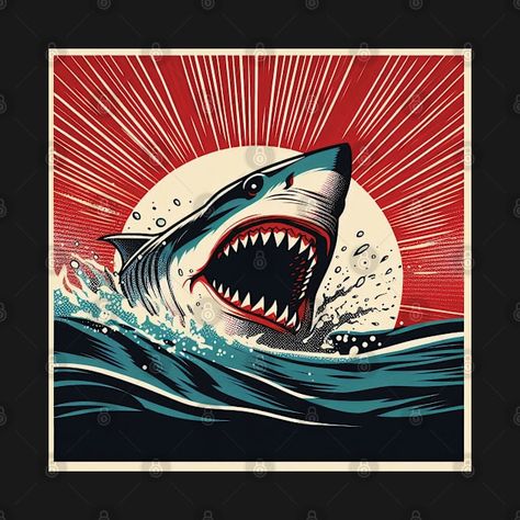 Check out this awesome 'Vintage+great+white+shark' design on @TeePublic! Shark Design, Shark T Shirt, White Sharks, Great White Shark, Hey You, Great White, Music Humor, Kids Stickers, Tank Top Hoodie