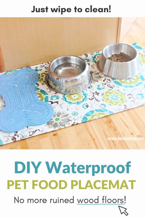 Diy Pet Furniture, Pet Food Area, Food Area, Pet Friendly Flooring, Diy Pet Bed, Dog Feeding Station, Dog Bowl Mat, Diy Placemats, Diy Dog Food