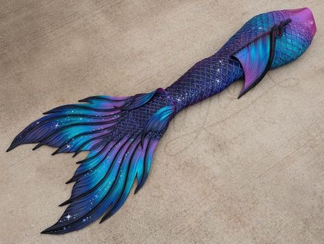 Mermaid Tail Designs, Mermaid Tail Ideas, Mermaid Tail Drawing, Galaxy Mermaid, Glaucus Atlanticus, Tail Designs, Blue Mermaid Tail, Mermaid Tile, Realistic Mermaid Tails