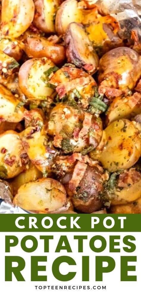 Crock Pot Potatoes Recipe - Top Recipes Red Potatoes In Crockpot, Loaded Slow Cooker Potatoes, Potatoes In The Crockpot, Red Skin Potatoes Recipe, Crockpot Potatoes, Potato Recipes Crockpot, Chicken Tortilla Soup Crock Pot, Crockpot Side Dishes, Cook Potatoes