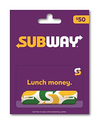 Limited-time deal for Prime Members: Subway Lunch Gift Card $50 Subway Gift Card, Deck Cooler, Luxury Gift Set, Holiday Gift Card, Food Thermometer, Gift Card Boxes, Insulated Lunch Bags, Gift Card Giveaway, Food Quality