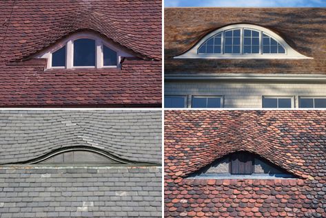 Eyes in architecture: Eyelid windows, eyebrow dormers afford distinctive character to rooflines Eyebrow Dormers Ideas Exterior, Hogsmeade Aesthetic, Eyebrow Dormer, Eyebrow Window, Dormer Ideas, Dormer Window, Dormer Roof, Gable Window, Windows Ideas