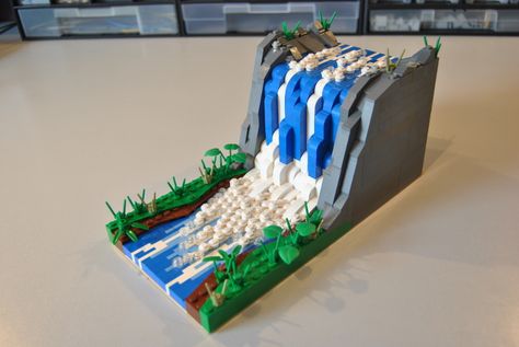 https://flic.kr/p/WHreF5 | Waterfall Tutorial | Hey everyone.  Isaac and John asked me to write a small tutorial for my waterfall design to be featured on their awesome site www.brickbuilt.org/. Check it out here! Waterfall Tutorial, Lego Bridge, Lego Landscape, Lego Display Ideas, Lego Techniques, Lego Winter, Lego Train, Lego Gifts, Lego Display