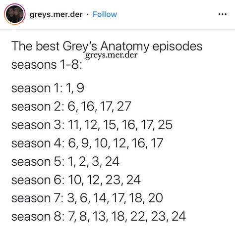 Greys Anatomy Early Seasons, Best Greys Anatomy Episodes, Greys Anatomy Episodes To Watch When, Greys Anatomy Snapchat Streaks, Greys Anatomy Season 7, Greys Anatomy Season 3, Grey's Anatomy Doctors, Greys Anatomy Facts, Greys Anatomy Episodes