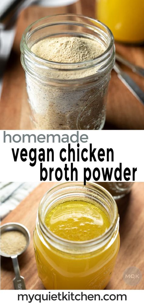 Vegan "Chicken" Broth, Bouillon & Seasoning Vegan Bone Broth Recipe, Vegan Bone Broth, Vegan Chicken Broth, King Oyster Mushroom Recipe, Oyster Mushroom Recipe, King Oyster Mushrooms, Vegan Staples, Vegan Cornbread, King Oyster