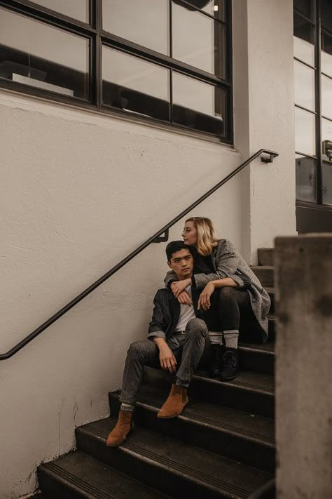 Trashy Couple Photos, Edgy Couples Photoshoot, Fashion Couple Photoshoot, Urban Couple Photoshoot, City Couples Photography, Editorial Engagement Photos, Urban Couple, Fashionable Couple, Couples City