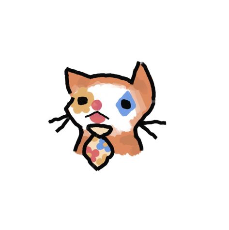 Clown Icons Aesthetic, Clown Cat Pfp, Clown Cat Art, Cute Cat Drawing Pfp, Clown Cat Drawing, Clown Cat Tattoo, Cat Faces Drawings, Clowncore Drawing, Clown Pfp Aesthetic