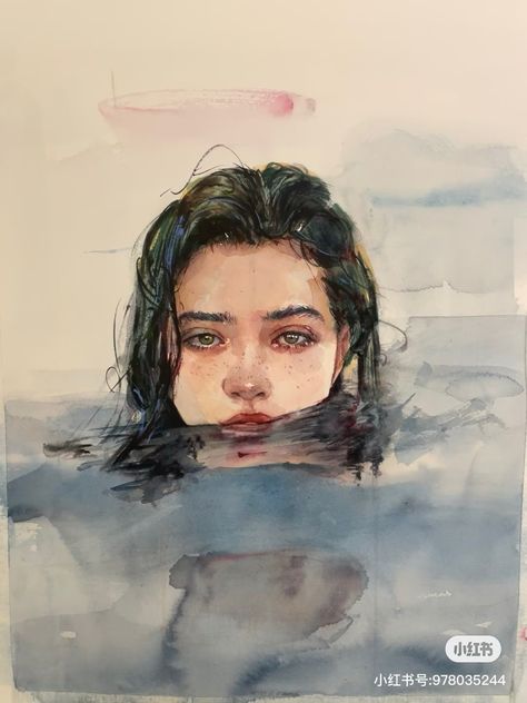 Watercolour Painting Portrait Faces, Surreal Watercolor, Potrait Painting, Beginner Artist, Best Hairstyles For Women, Watercolor Art Face, Watercolor Face, Nature Elements, Watercolor Portrait Painting