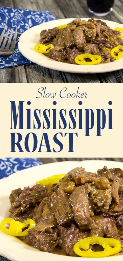 Slow Cooker Mississippi Roast Slow Cooker Stew Meat, Mississippi Beef Stew, Mississippi Beef, Roast Slow Cooker, Slow Cooker Mississippi Roast, Stew Slow Cooker, Mississippi Roast Recipe, Slow Cooker Chicken Stew, Slow Cooker Pork Loin