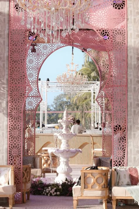 Here are Some BEST Barbie Pink Wedding Decor Ideas. #weddingbazaar #indianwedding #pinkweddingdecor #pinkweddingdecordusty #pinkweddingdecorblush #pinkweddingdecorlight #pinkweddingdecordiy #pinkweddingdecorsimple #pinkweddingdecorations #pinkweddingdecorreceptions #pinkweddingdecorindian Indian Wedding Pink Decor, Indian Wedding Entrance, Barbie Pink Wedding, Pink Indian Wedding, Cabana Decor, Ceremony Decor Ideas, Mehendi Decoration, Roka Ceremony, Pastel Pink Weddings